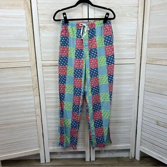 Vineyard Vines Sleepwear Patchwork Christmas Pajama PJ Pants Small - Picture 1 of 9